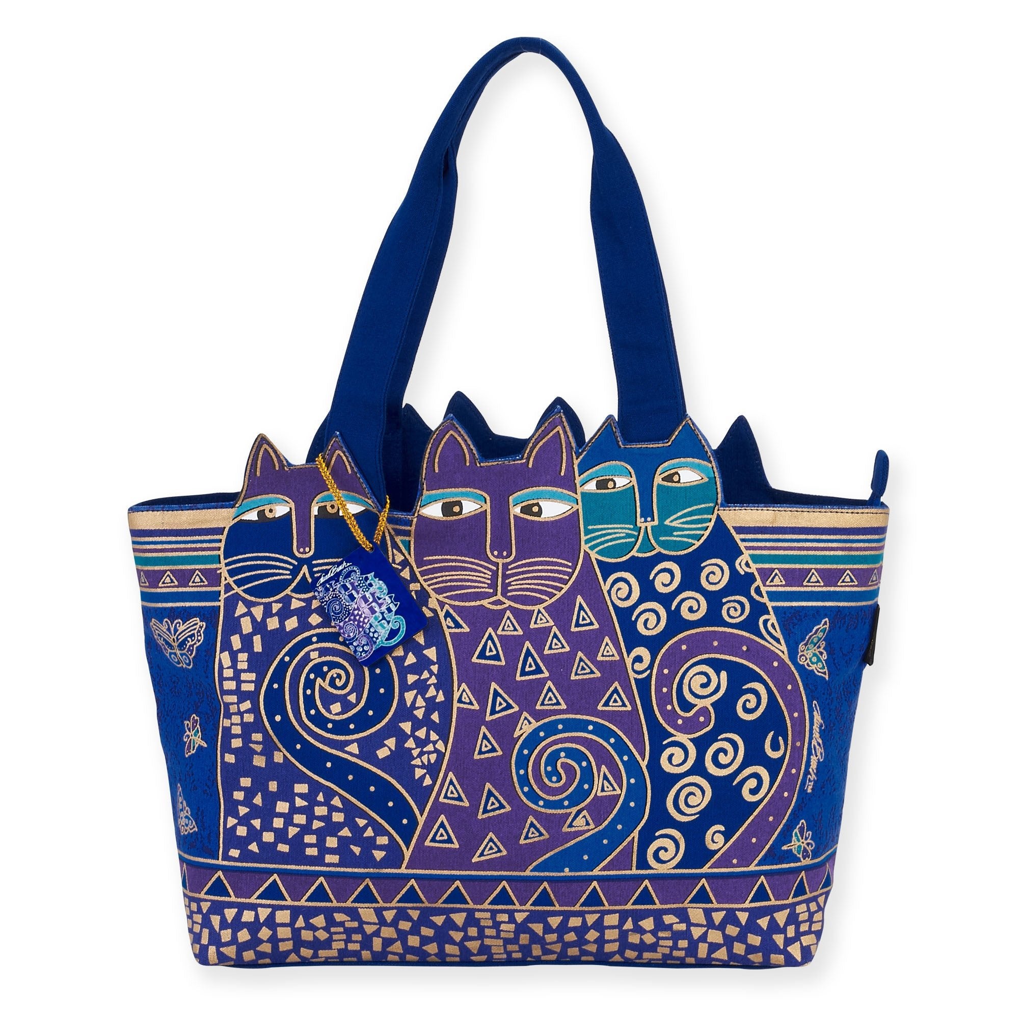 Mini Tote Bag Laurel Burch - Motif Chats Multicolore - Coton/canvas - Neuf Avec étiquettes