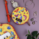 Flutterbyes Round Zipper Case with Ring Clasp