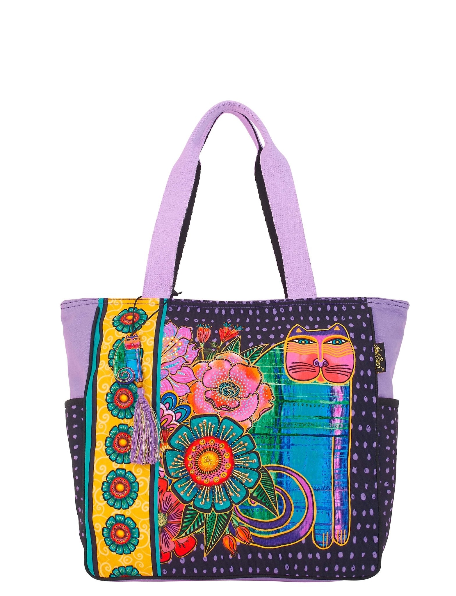 Zeckos Laurel Burch LB414 Indigo Cats Travel Tote Bag in Blue Plastic for Adults Zeckos Laurel Burch LB414 Indigo Cats Travel Tote Bag in Blue Plastic for Adults