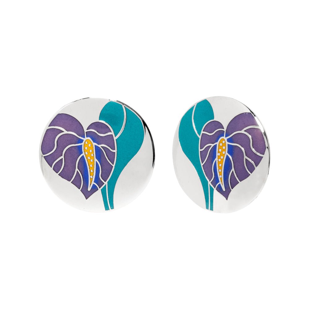 anthurium earrings Anthurium Cloisonné Earrings