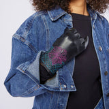 Blossom Cuff Gloves - Magenta/Black - Laurel Burch Studios