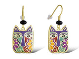 Blossoming Cat Drop Earrings - Laurel Burch Studios