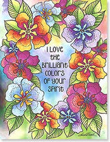 Brilliant Colors of Your Spirit Birthday Card - Single - Laurel Burch Studios