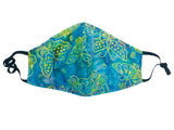 Butterfly Fields Reversible Cotton Face Mask - Blue - Laurel Burch Studios