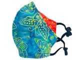 Butterfly Fields Reversible Cotton Face Mask - Blue - Laurel Burch Studios