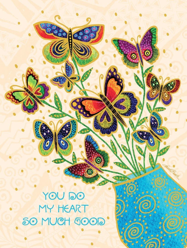 Butterfly Vase Thank You Card - Single - Laurel Burch Studios