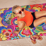 Carlotta's Garden Microfiber Beach Towel - Laurel Burch Studios