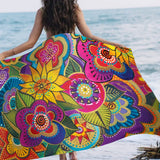 Carlotta's Garden Microfiber Beach Towel - Laurel Burch Studios