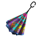 Cats & Butterflies Reverse-Close Stick Umbrella - Laurel Burch Studios
