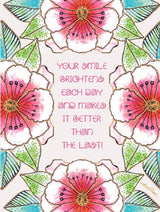 Celestial Florals Birthday Card - Single - Laurel Burch Studios