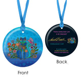 Cerulean Cat Porcelain Keepsake Ornament - Laurel Burch Studios