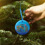 Cerulean Cat Porcelain Keepsake Ornament - Laurel Burch Studios