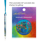Cerulean Cat Porcelain Keepsake Ornament - Laurel Burch Studios