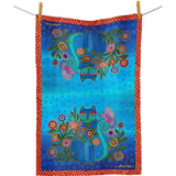 Cerulean Cat Tea Towel - Laurel Burch Studios