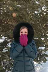 Diamond Pop Stitch Touchscreen Gloves - Fuchsia - Laurel Burch Studios