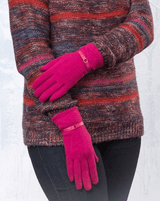 Diamond Pop Stitch Touchscreen Gloves - Fuchsia - Laurel Burch Studios