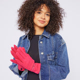 Diamond Pop Stitch Touchscreen Gloves - Fuchsia - Laurel Burch Studios