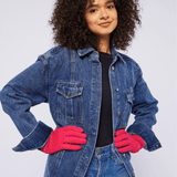 Diamond Pop Stitch Touchscreen Gloves - Fuchsia - Laurel Burch Studios