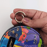 Dog and Doggies Round Zipper Case with Ring Clasp - Laurel Burch Studios