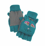 Dog Flip Mittens - Teal - Laurel Burch Studios