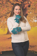 Dog Flip Mittens - Teal - Laurel Burch Studios