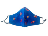 Fantastic Fish Reversible Cotton Face Mask - Cobalt - Laurel Burch Studios
