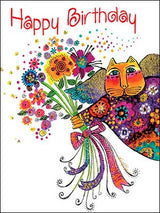 Fantasticat Birthday Card - Single - Laurel Burch Studios