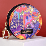 Fantasticats Round Zipper Case with Ring Clasp - Laurel Burch Studios