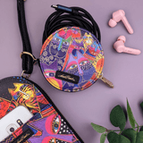 Fantasticats Round Zipper Case with Ring Clasp - Laurel Burch Studios