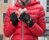 Feline Flip Mittens - Black/Gold - Laurel Burch Studios