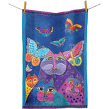 Felines & Flutterbyes Tea Towel - Laurel Burch Studios