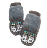 Fluffy Cat Critter Mittens - Grey - Laurel Burch Studios