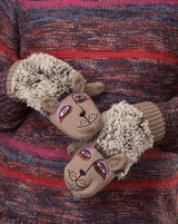 Fluffy Puppy Mittens - Beige - Laurel Burch Studios