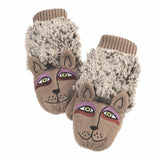 Fluffy Puppy Mittens - Beige - Laurel Burch Studios