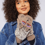 Fluffy Puppy Mittens - Beige - Laurel Burch Studios