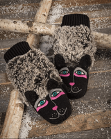 Fluffy Puppy Mittens - Black - Laurel Burch Studios