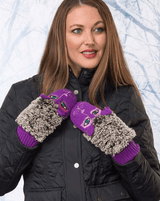 Fluffy Puppy Mittens - Purple - Laurel Burch Studios
