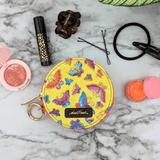 Flutterbyes Round Zipper Case with Ring Clasp - Laurel Burch Studios