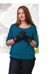 Holiday Bird Embroidered Microsuede Gloves - Laurel Burch Studios