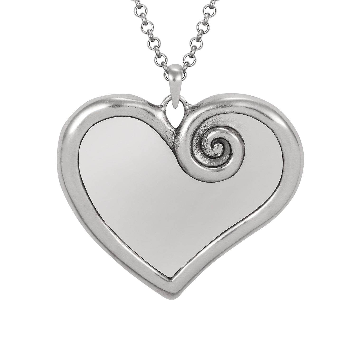 Iconic Small Yin Heart Necklace, Silver