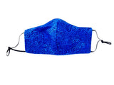 Kids' Alphabet Reversible Cotton Face Mask - Cobalt - Laurel Burch Studios