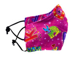 Kids' Alphabet Reversible Cotton Face Mask - Fuchsia - Laurel Burch Studios