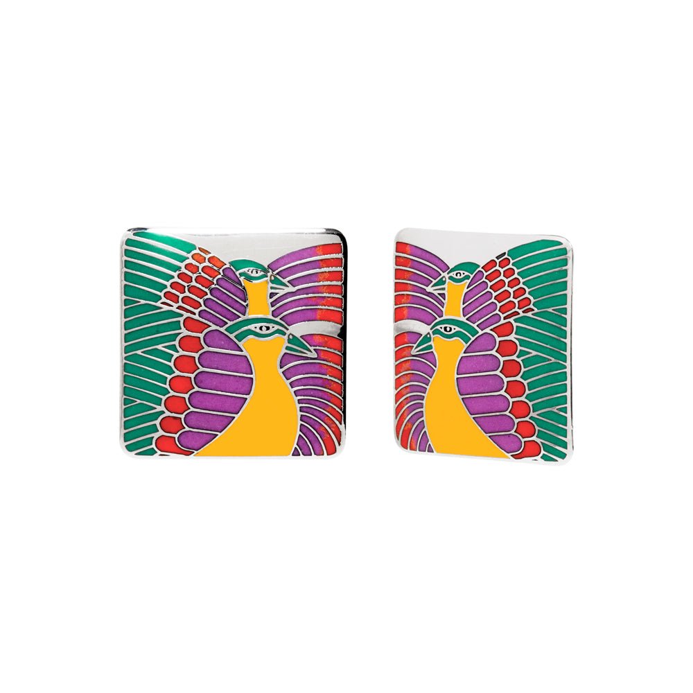 Moondove Cloisonné Earrings | Vintage Laurel Burch – Laurel