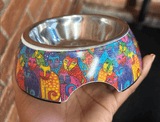 NEW! Feline Frolic Pet Bowl - Laurel Burch Studios