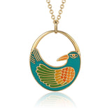 Nile Bird Necklace - Teal - Laurel Burch Studios