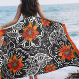 Orange Blossoms Microfiber Beach Towel - Laurel Burch Studios