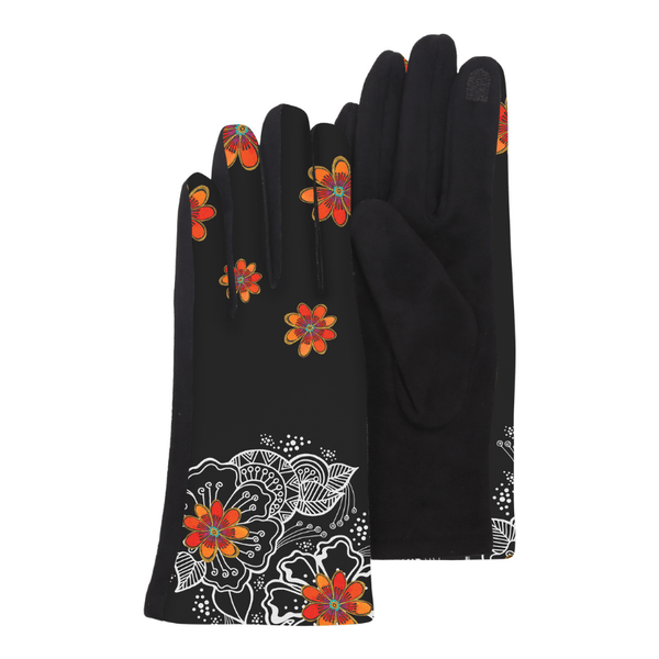 Orange Blossoms Touchscreen Gloves - Laurel Burch Studios