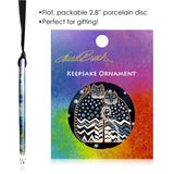 Polka Dot Gatos Porcelain Keepsake Ornament - Laurel Burch Studios