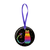 Rainbow Cat Porcelain Keepsake Ornament - Laurel Burch Studios