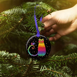Rainbow Cat Porcelain Keepsake Ornament - Laurel Burch Studios
